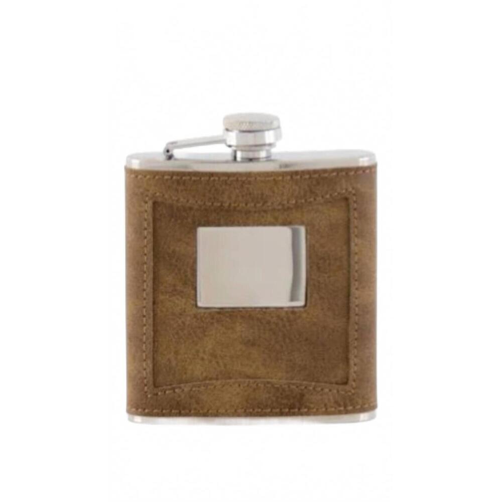 NEW K&K INTERIORS leather flasks in brown